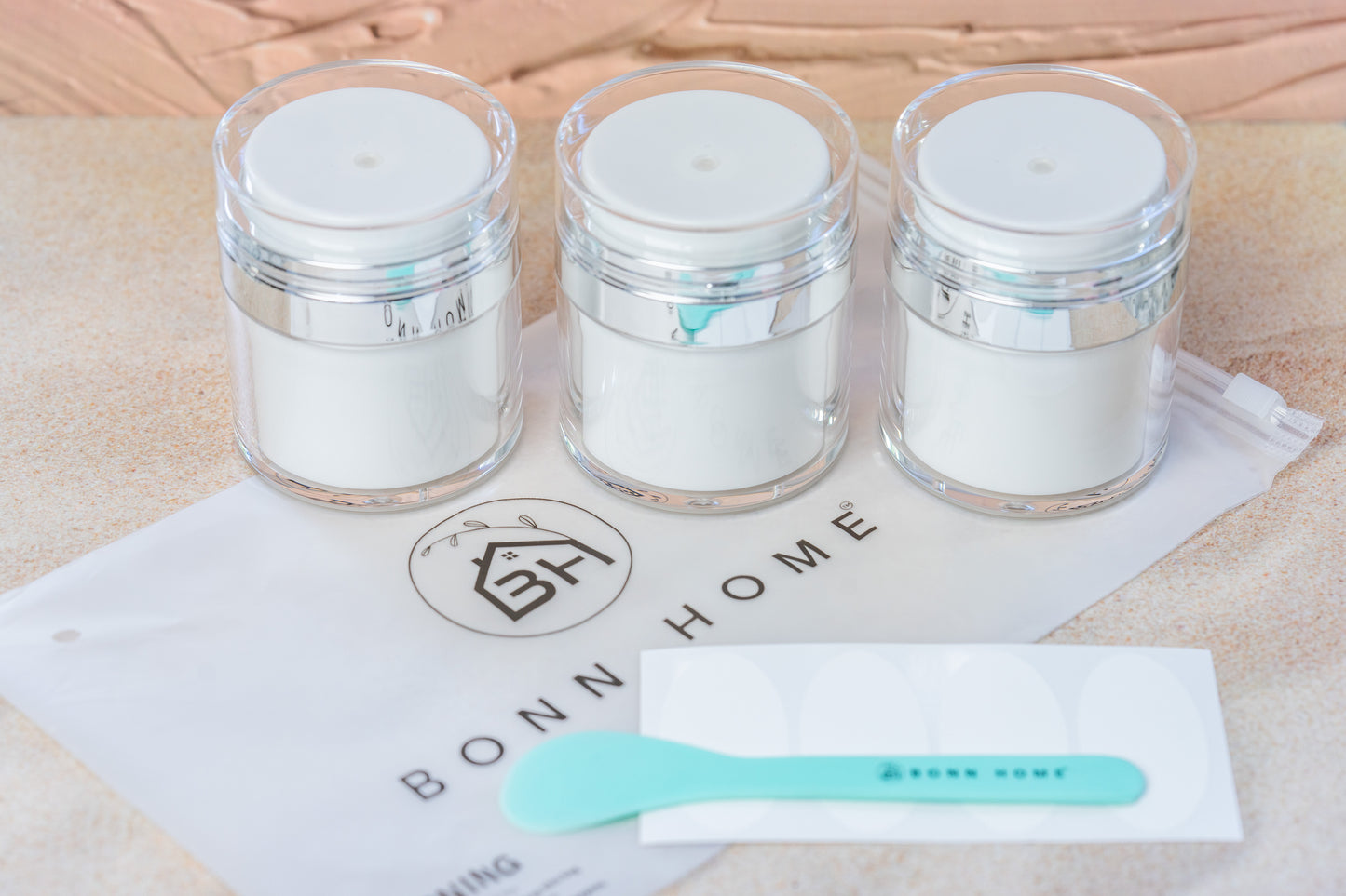 White Airless Pump Jar - 1.7 oz 50 mL Refillable Empty Cosmetic Cream Jar for Moisturizer - TSA Approved