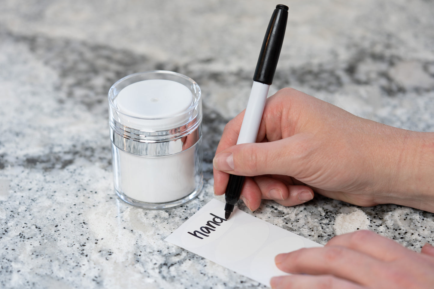White Airless Pump Jar - 1.7 oz 50 mL Refillable Empty Cosmetic Cream Jar for Moisturizer - TSA Approved