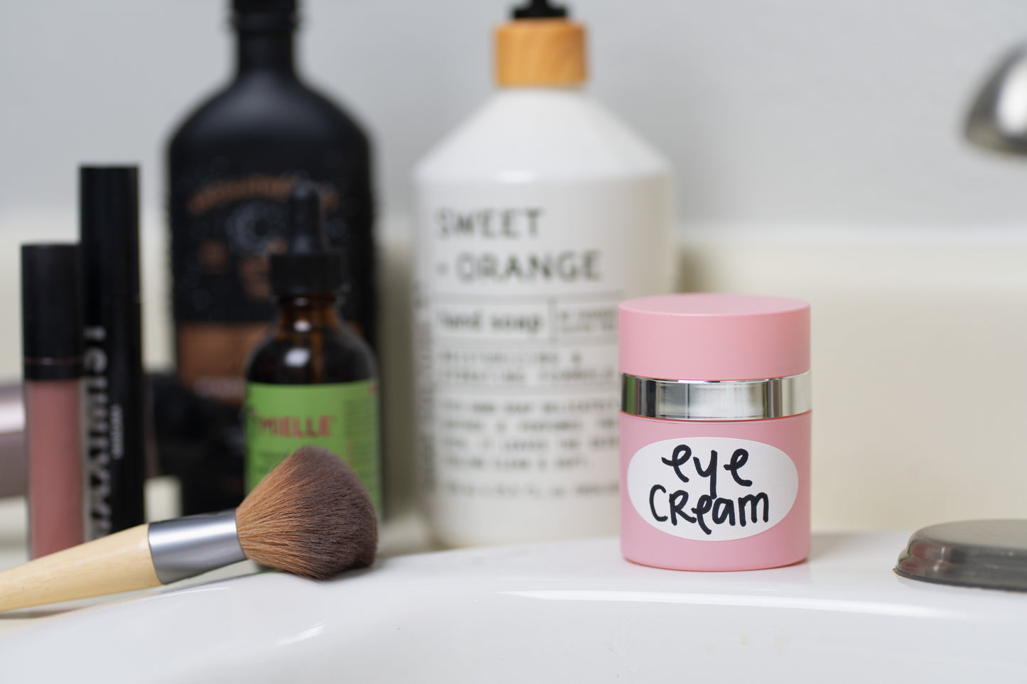 Pink Airless Pump Travel Jar - 1 oz 30 mL Refillable Empty Cosmetic Cream Jar for Moisturizer - TSA Approved